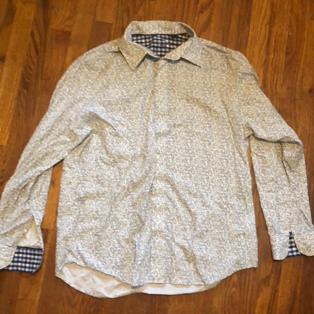 Tasso Elba Men’s Large Floral Print Dress Shirt